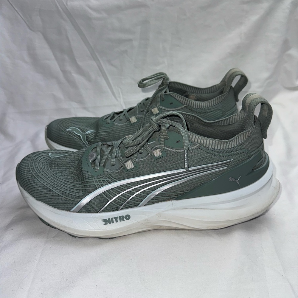 Puma ForeverRun Nitro 2 men's running shoes in Green Moon size 10.5